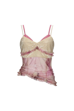 Velvet Ruffled Camisole Top