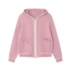 Velvet Snow Hooded Cardigan
