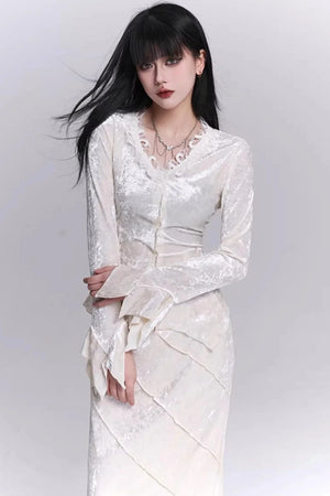 Velvet Two-Piece Skirt Set