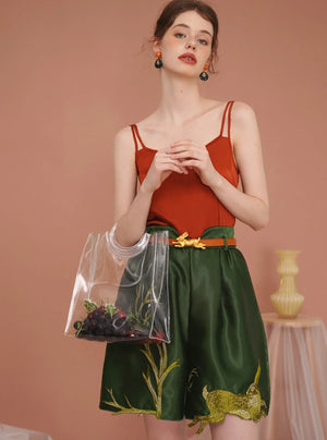Versatile Casual Rabbit Embroidery Shorts