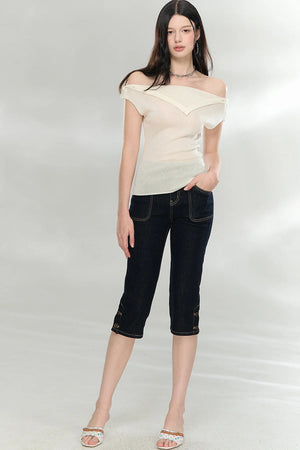 Versatile Off-Shoulder Knit Top