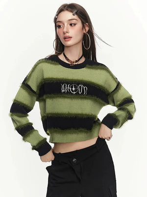 Versatile Stripe Short Knitted Shirt