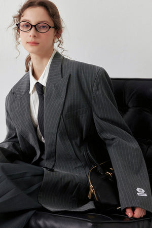 Vertical Stripe Gun-Barrel Suit Jacket