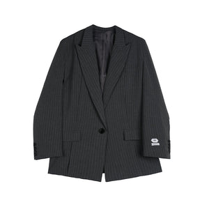 Vertical Stripe Gun-Barrel Suit Jacket