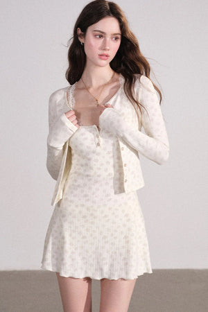 Vest Cardigan And Dress Pants Set-Up