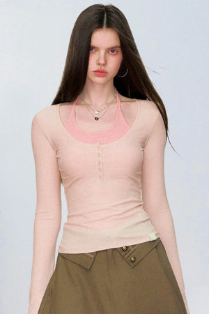 Viapitti Halter Neck Faux Lyocell Top