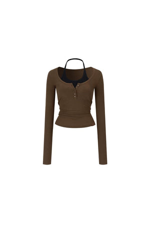 Viapitti Halter Neck Faux Lyocell Top