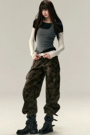Viapitti Wavy Edge Layered T-Shirt Set-Up