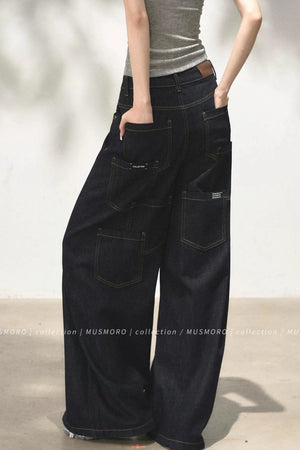 Vintage Asymmetric Denim Pants
