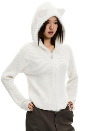 Vintage Bear Hooded Sweater Top