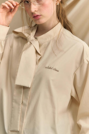 Vintage Bow Strap Striped Shirt