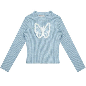 vintage butterfly embroidery top