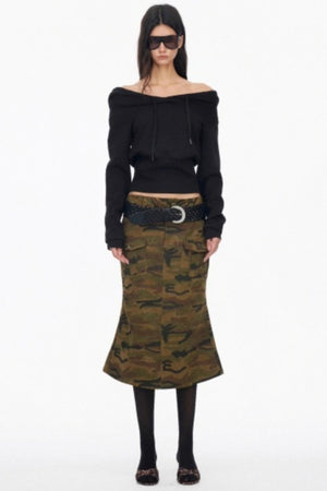 Vintage Camouflage Slimming Mermaid Skirt