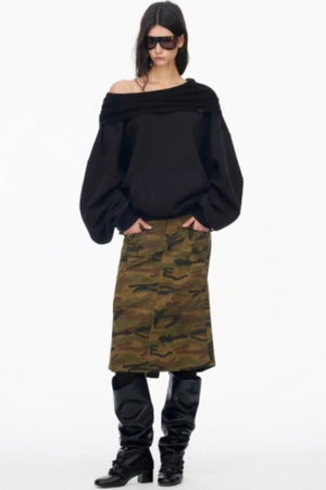 Vintage Camouflage Slimming Mermaid Skirt