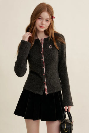 Vintage Checkered Cardigan
