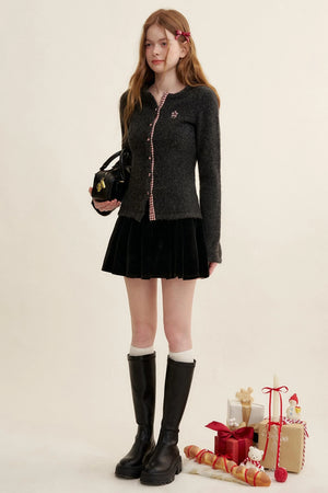 Vintage Checkered Cardigan