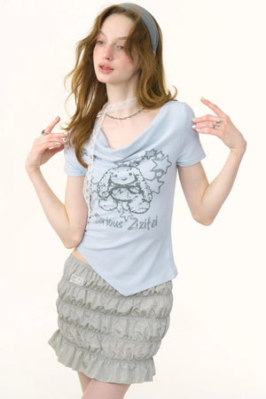 Vintage Curved Hem T-Shirt