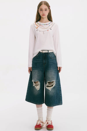 Vintage Denim Wide-Leg Jeans