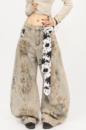 Vintage Distressed Curved Pants