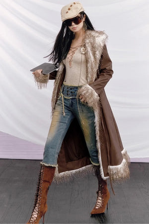 Vintage Distressed Denim Flared Pants