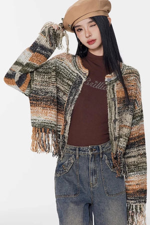 Vintage Gradient Knitted Cardigan