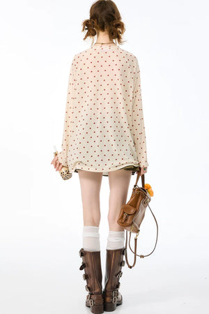 Vintage Graffiti Pleated Skirt