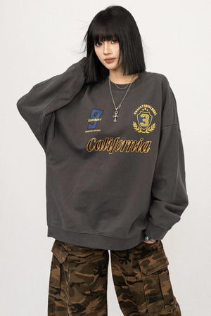 Vintage Gray Crew Neck Top