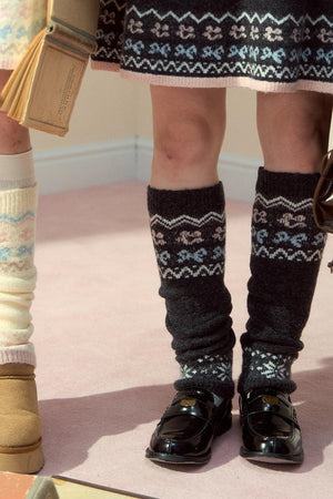 Vintage Grey Knitted Leg Cover