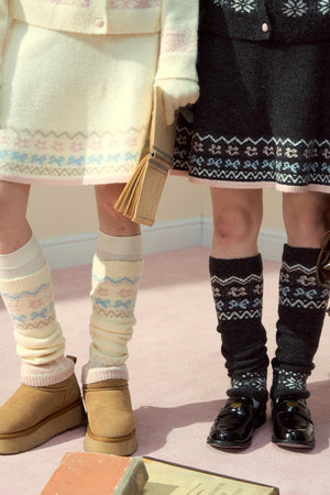 Vintage Grey Knitted Leg Cover