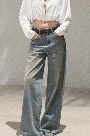 Vintage Hand-Painted Jeans Set