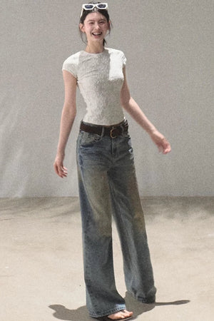 Vintage Hand-Painted Jeans Set