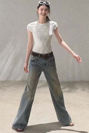 Vintage Hand-Painted Jeans Set