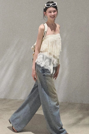Vintage Hand-Painted Jeans Set