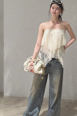 Vintage Hand-Painted Jeans Set
