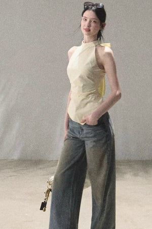 Vintage Hand-Painted Jeans Set