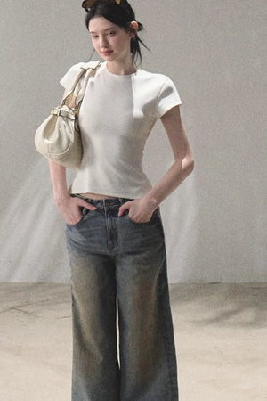 Vintage Hand-Painted Jeans Set