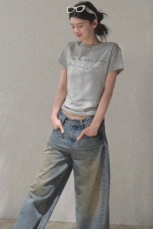 Vintage Hand-Painted Jeans Set