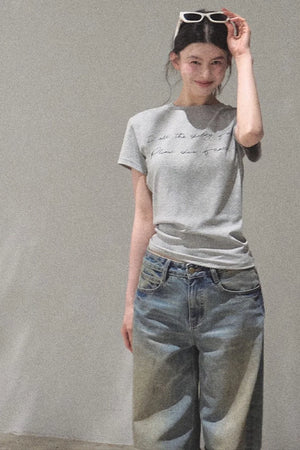 Vintage Hand-Painted Jeans Set