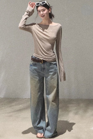 Vintage Hand-Painted Jeans Set