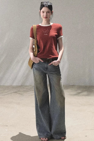 Vintage Hand-Painted Jeans Set