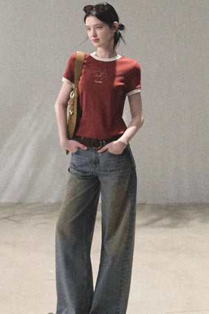 Vintage Hand-Painted Jeans Set
