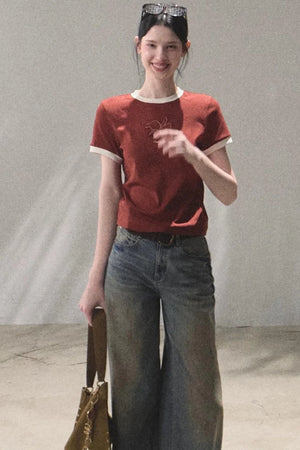 Vintage Hand-Painted Jeans Set
