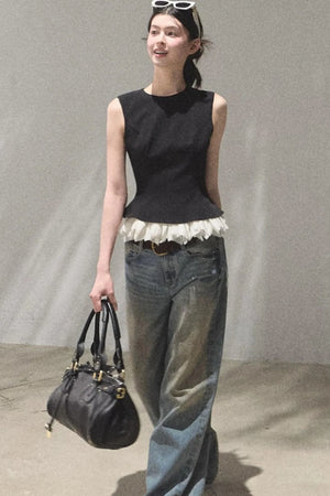 Vintage Hand-Painted Jeans Set
