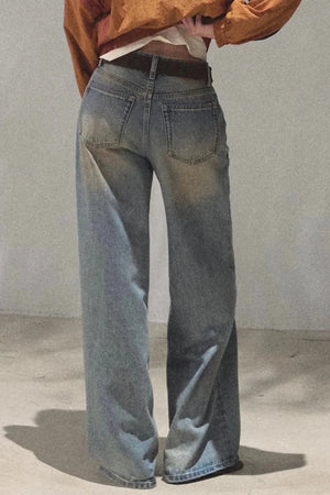 Vintage Hand-Painted Jeans Set