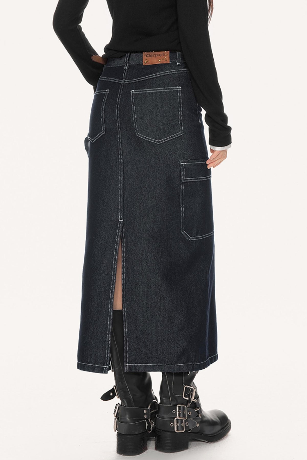 Vintage High-Waisted Denim Skirt