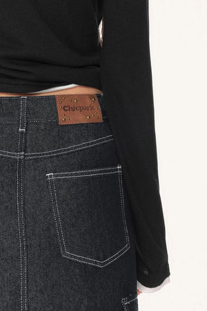 Vintage High-Waisted Denim Skirt