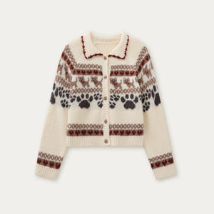 Vintage Knit College Style Sweater Set-Up