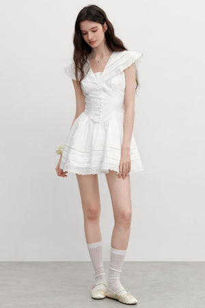 Vintage Lace Neck Dress