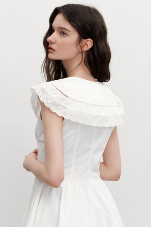 Vintage Lace Neck Dress
