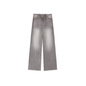 Vintage Lace-Waist Wide-Leg Jeans